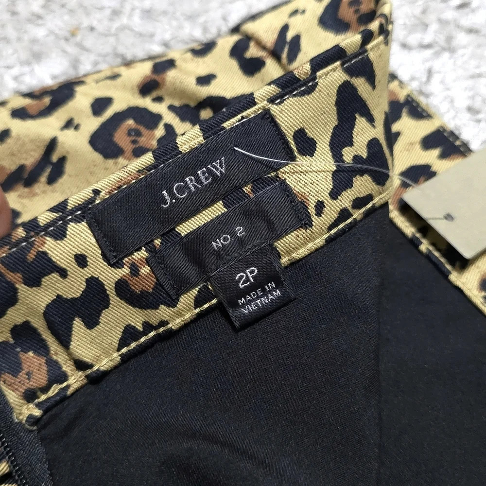 J CREW No. 2 Pencil Skirt in Leopard Print Bi-stretch Cotton Elastane, Lined, 2P - Picture 10 of 16